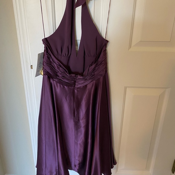 Purple Adrian Papell silk halter dress. NWT - Picture 2 of 5